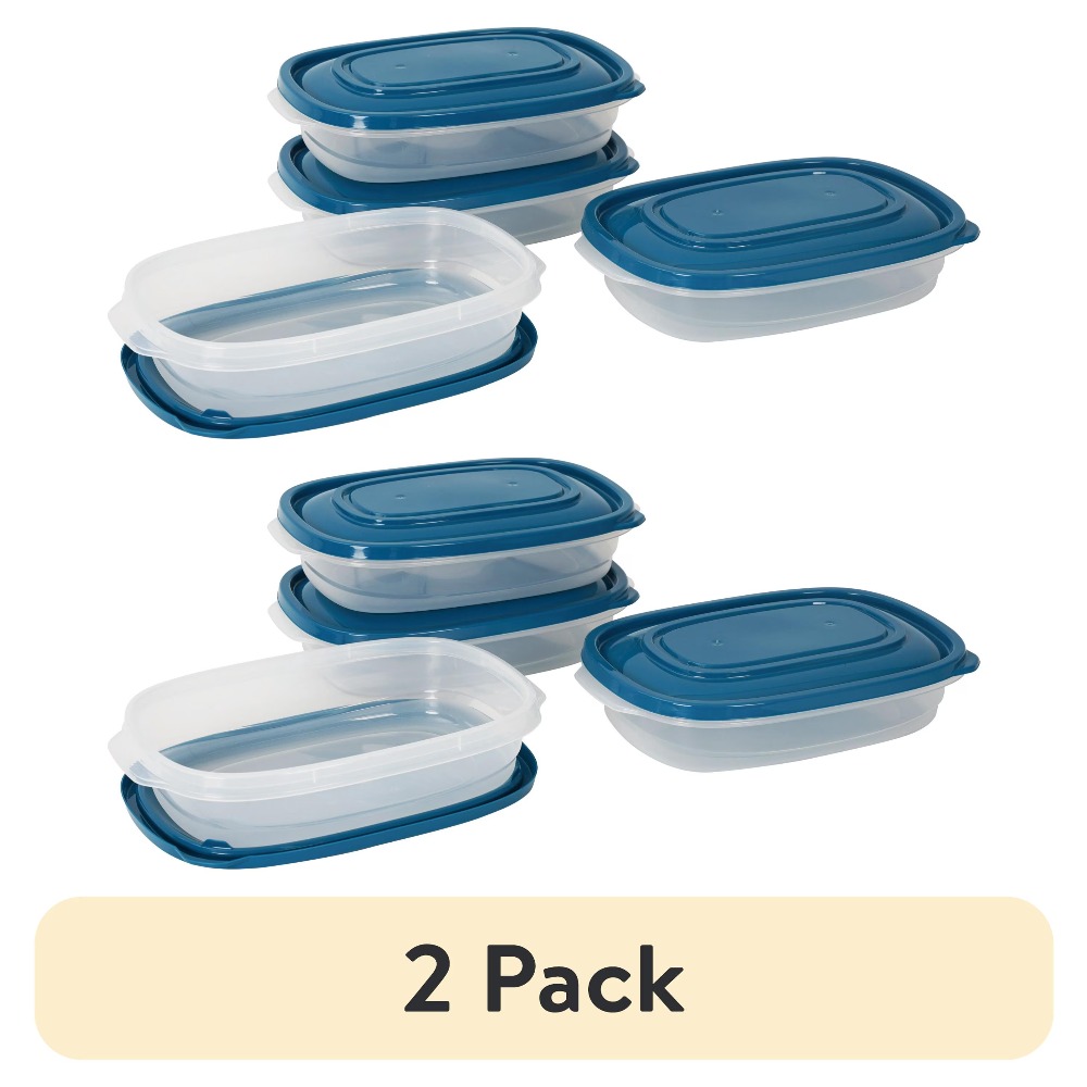 Meal Prep Lunch - 4-Pack Rectangle Plastic Food Storage Containers