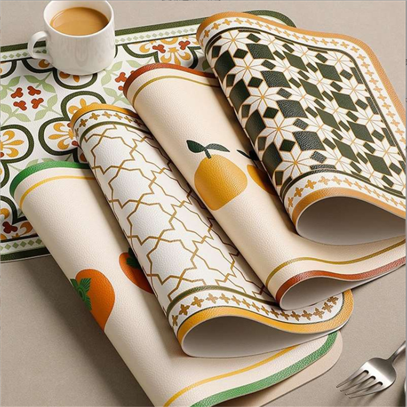 Food Prep Mat - PU Retro Leather Placemat Oil Resistant