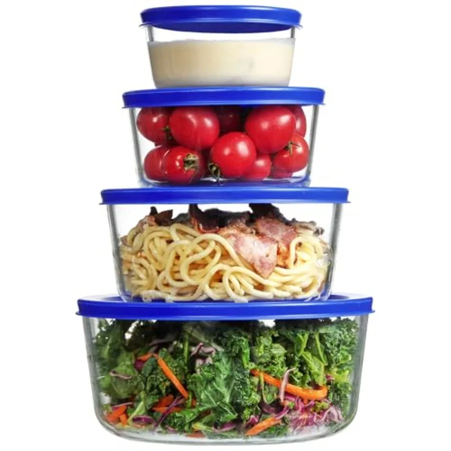 Meal Prep Lunch - 4 Pack Glass Bowls with Lids