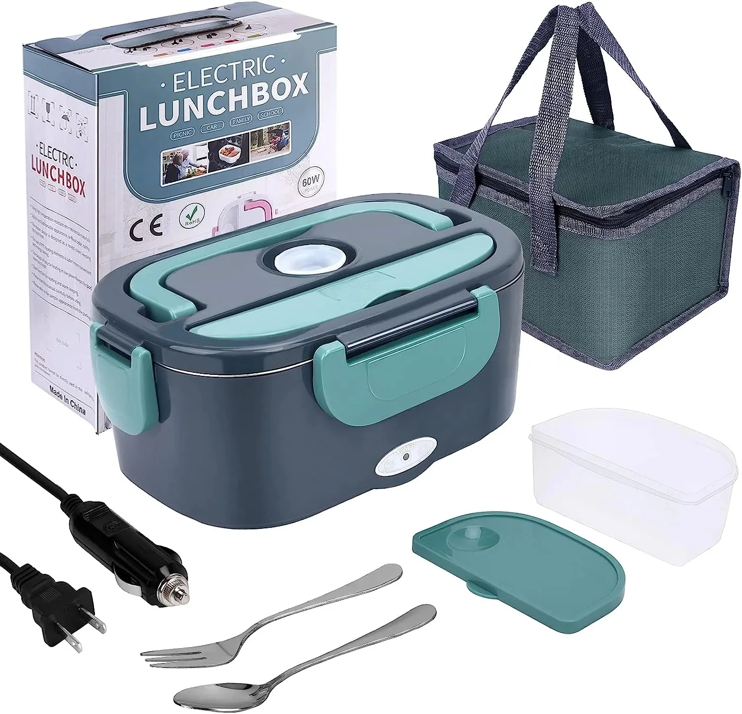 Meal Prep Microwave - 1.5L 60W Electric Portable Lunch Box