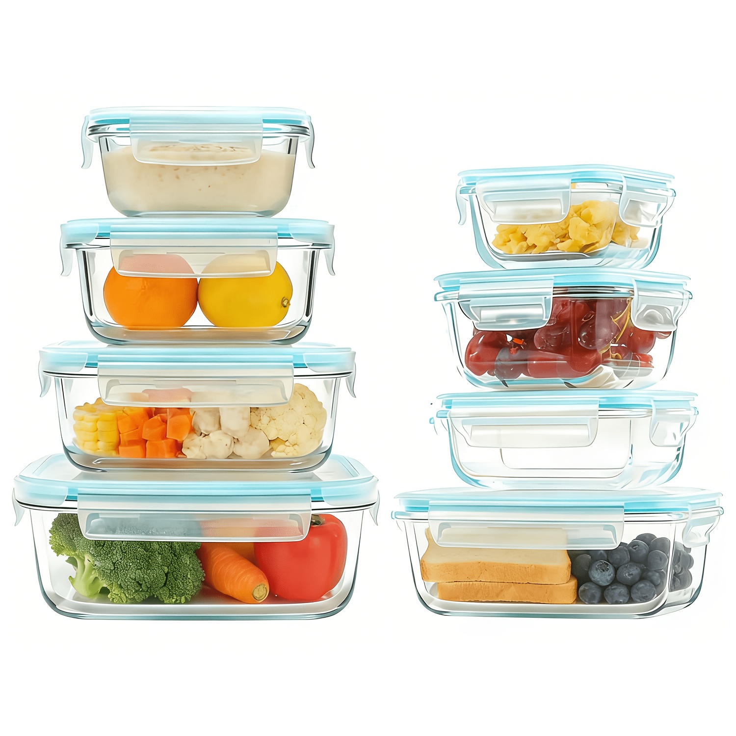 Meal Prep Microwave - Premium Glass Food Storage Containers, Airtight