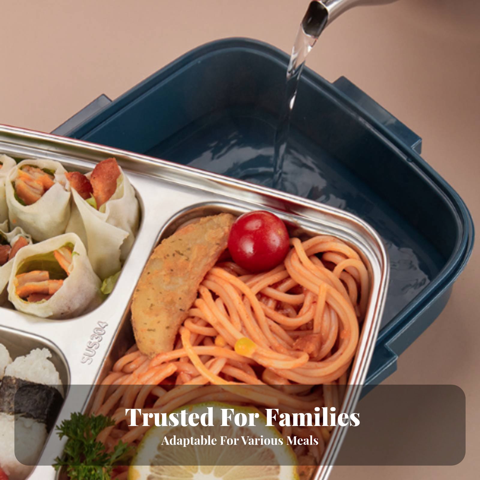 Stainless Bento Box - 304 Stainless Steel Compartment Bento Box,