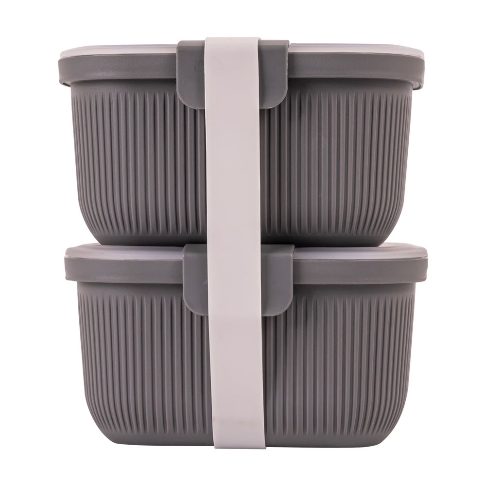 Meal Prep Lunch - Rectangle Grey Bento Box Snack Container