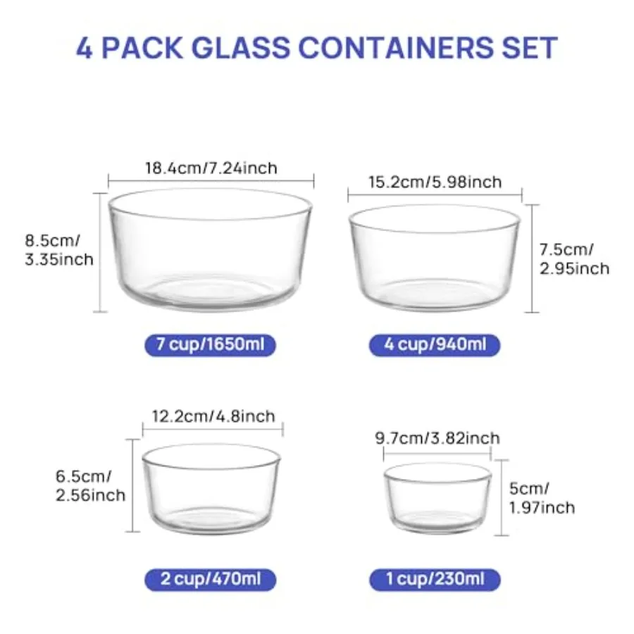 4 Pack Glass Bowls with Lids 1 – Meal Prep Lunch Bewertung und Preis