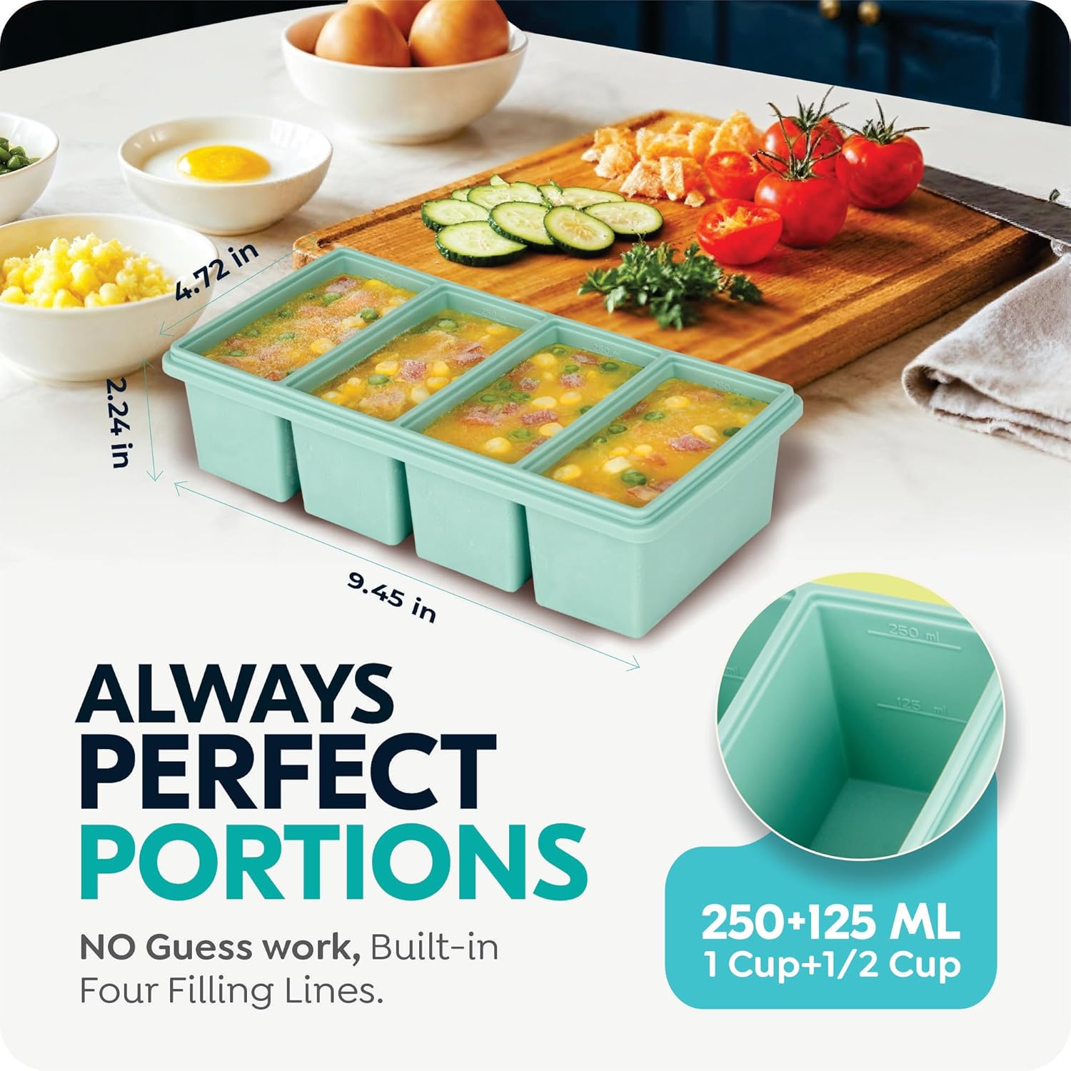 1000ML Silicone Freezer Tray w – Meal Prep Chia Pudding Bewertung und Preis
