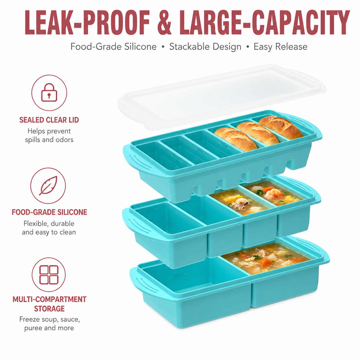 2/3 PACK Set Silicone Food Fre – Meal Prep Chia Pudding Bewertung und Preis