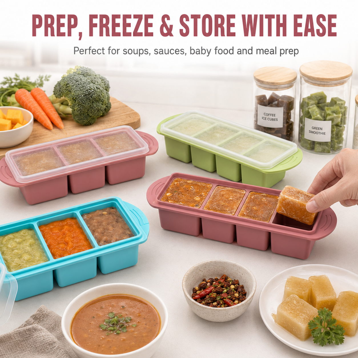 2/3 PACK Set Silicone Food Fre – Meal Prep Chia Pudding Bewertung und Preis