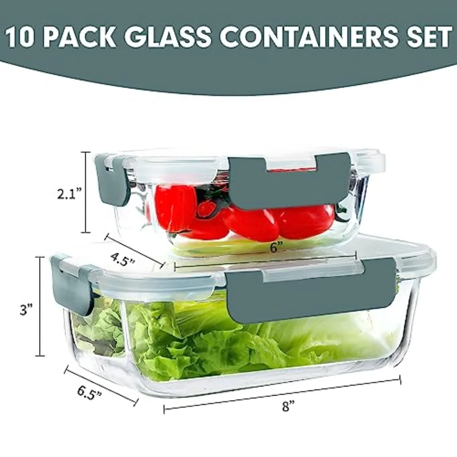 10 Pack Glass Meal Prep Contai – Meal Prep Lunch Bewertung und Preis