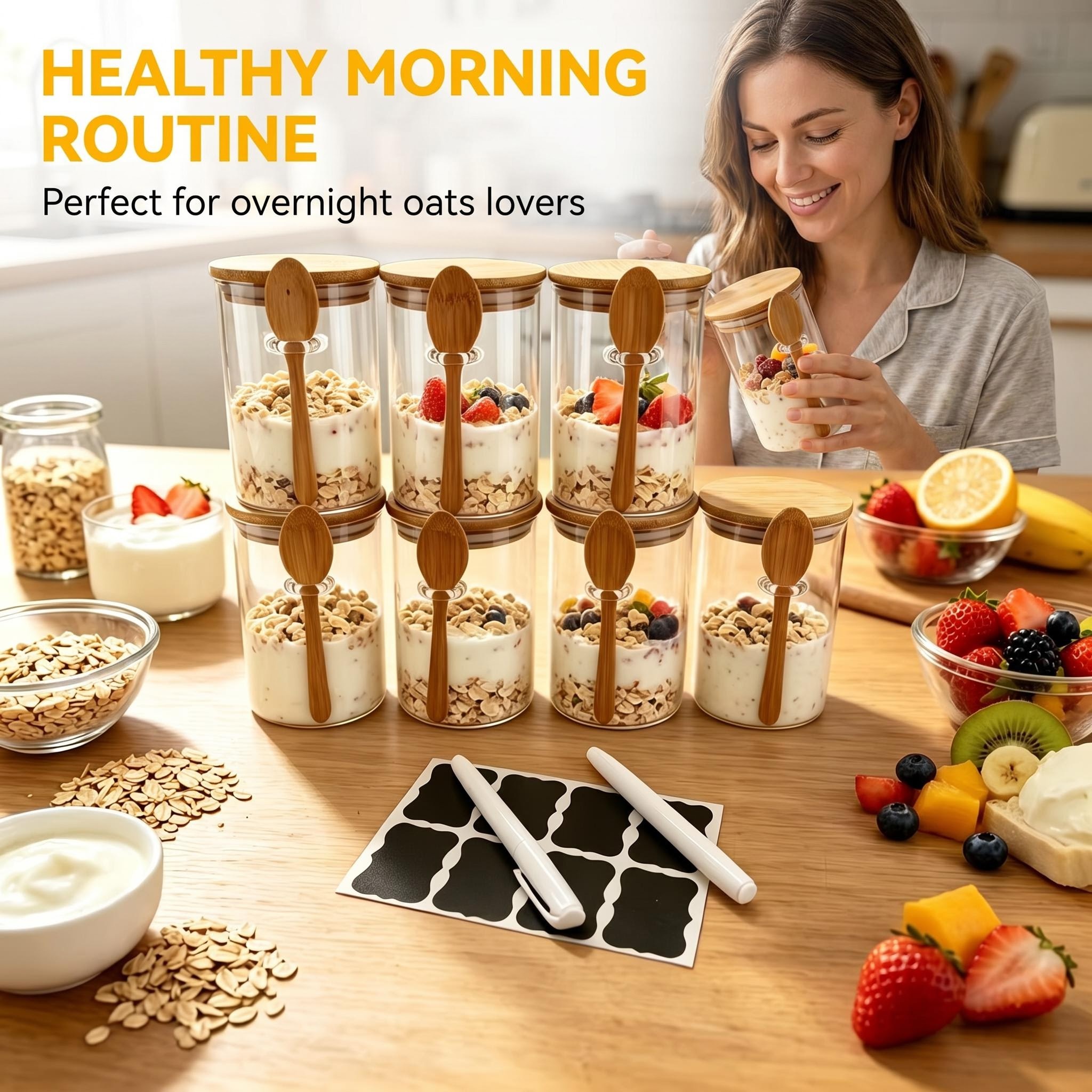 8 Pack Overnight Oats Glass Ja – Meal Prep Chia Pudding Bewertung und Preis