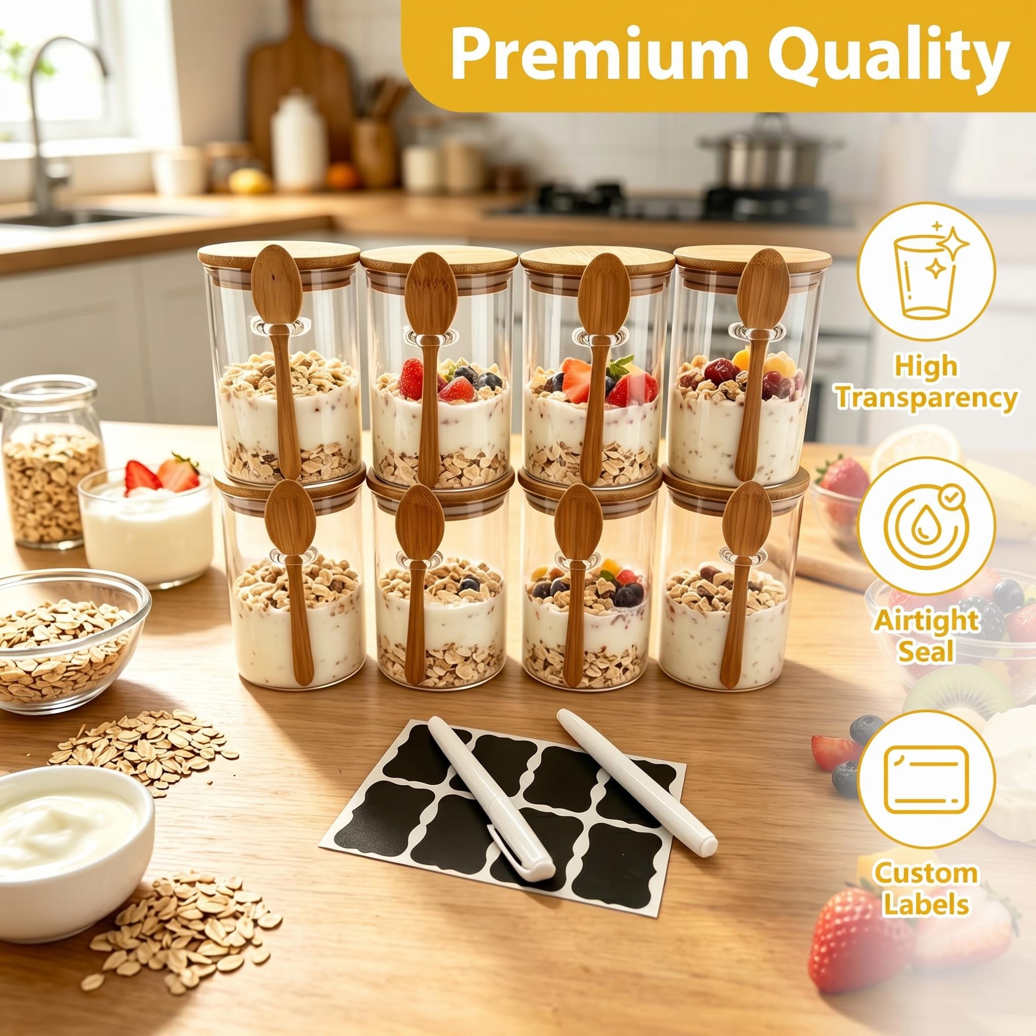 8 Pack Overnight Oats Glass Ja – Meal Prep Chia Pudding Bewertung und Preis