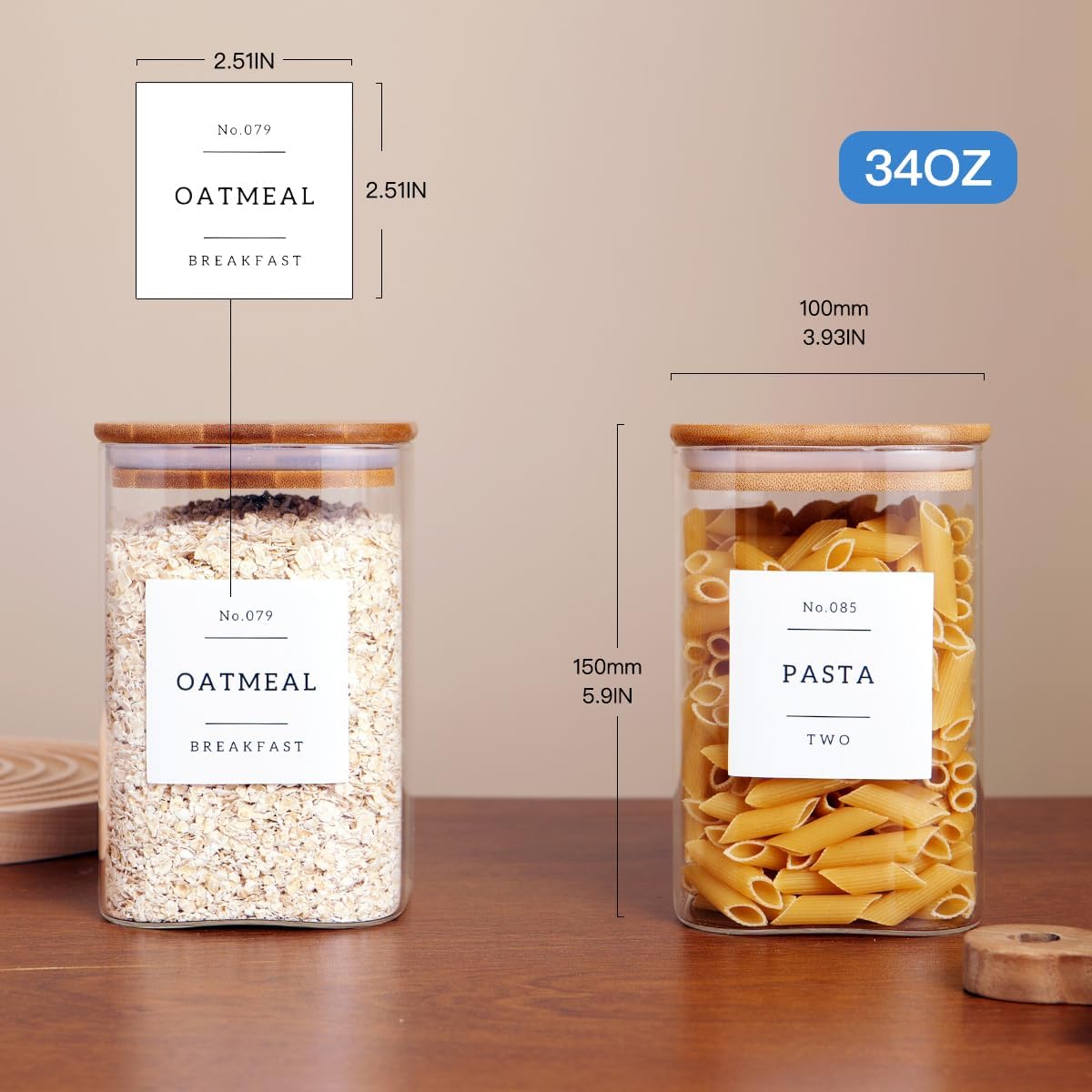 6 Pack Square Kitchen Storage  – Spice Jar Labels Bewertung und Preis
