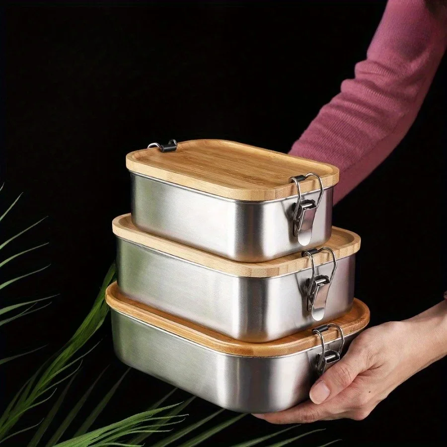 New 304 stainless steel bamboo – Stainless Bento Box Bewertung und Preis