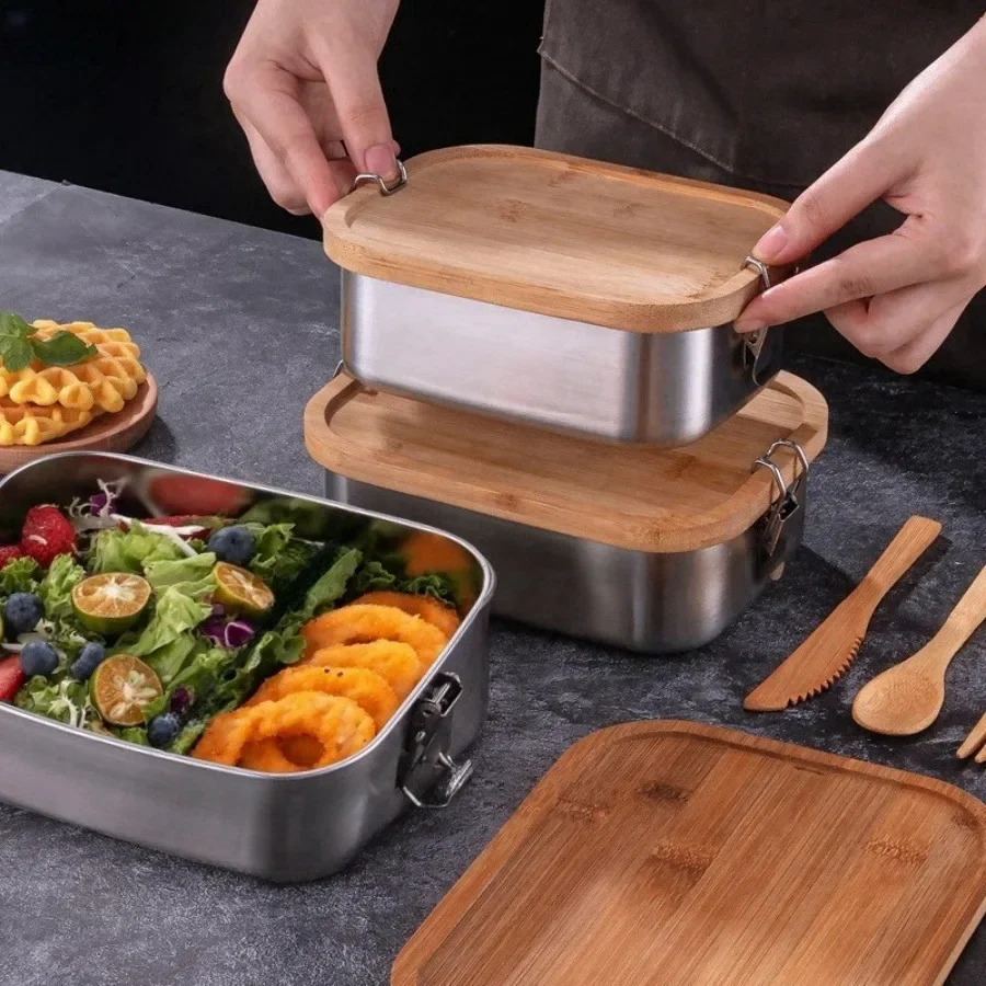 New 304 stainless steel bamboo – Stainless Bento Box Bewertung und Preis