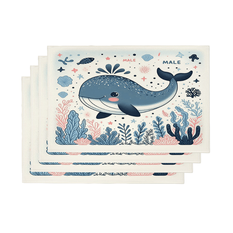 4pcs Cute Male Whale Placemats – Food Prep Mat Bewertung und Preis