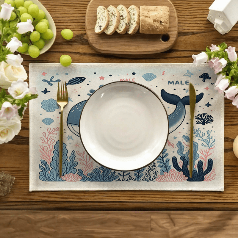 4pcs Cute Male Whale Placemats – Food Prep Mat Bewertung und Preis