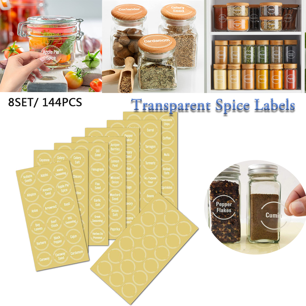 144 Pcs/set Transparent Spice  – Spice Jar Labels Bewertung und Preis
