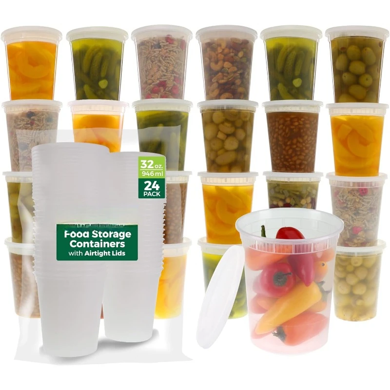 [24 Set] 8oz-32 Oz Plastic Del – Meal Prep Microwave Bewertung und Preis