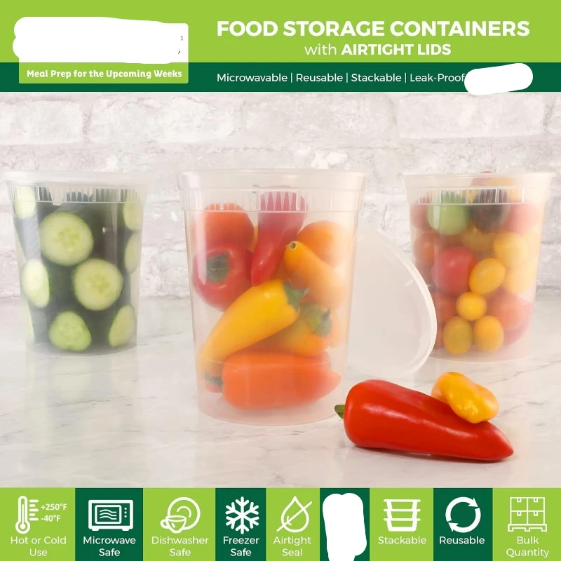 [24 Set] 8oz-32 Oz Plastic Del – Meal Prep Microwave Bewertung und Preis