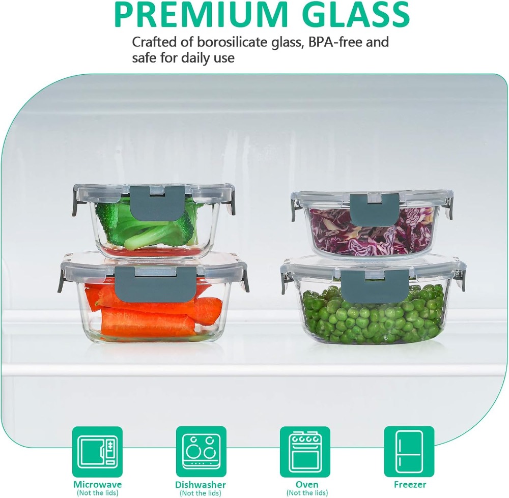 24-Piece Glass Food Storage Co – Meal Prep Microwave Bewertung und Preis