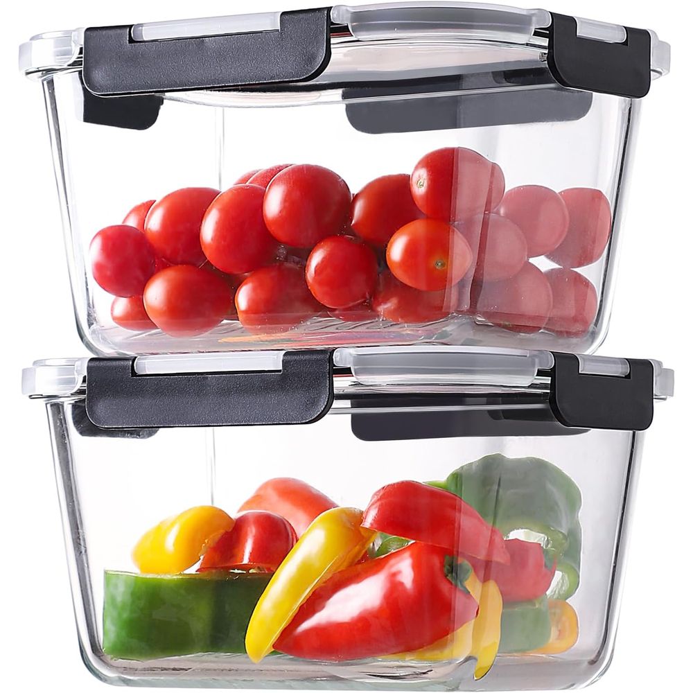 4-Piece 63oz Glass Food Storag – Meal Prep Microwave Bewertung und Preis