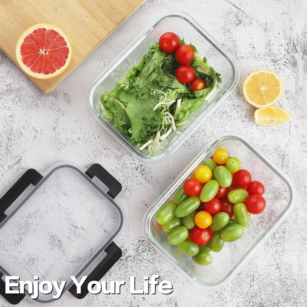 4-Piece 63oz Glass Food Storag – Meal Prep Microwave Bewertung und Preis