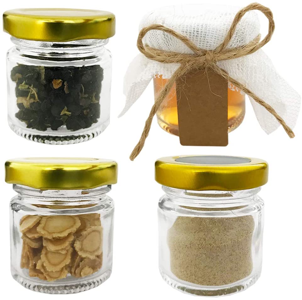 Glass Jars with Gold Lids, Min – Spice Jar Labels Bewertung und Preis