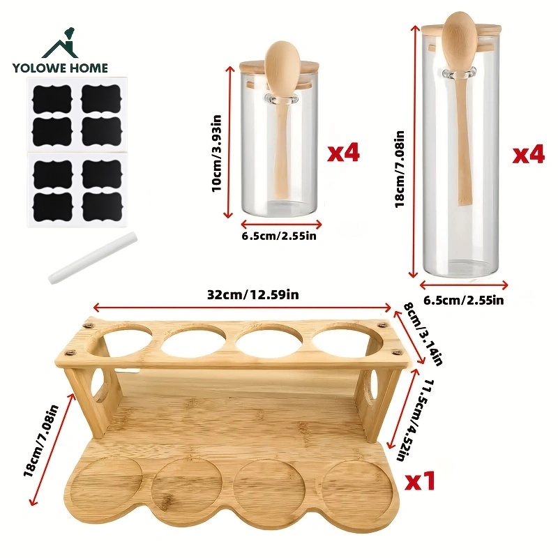 8-Piece Glass Storage Containe – Spice Jar Labels Bewertung und Preis
