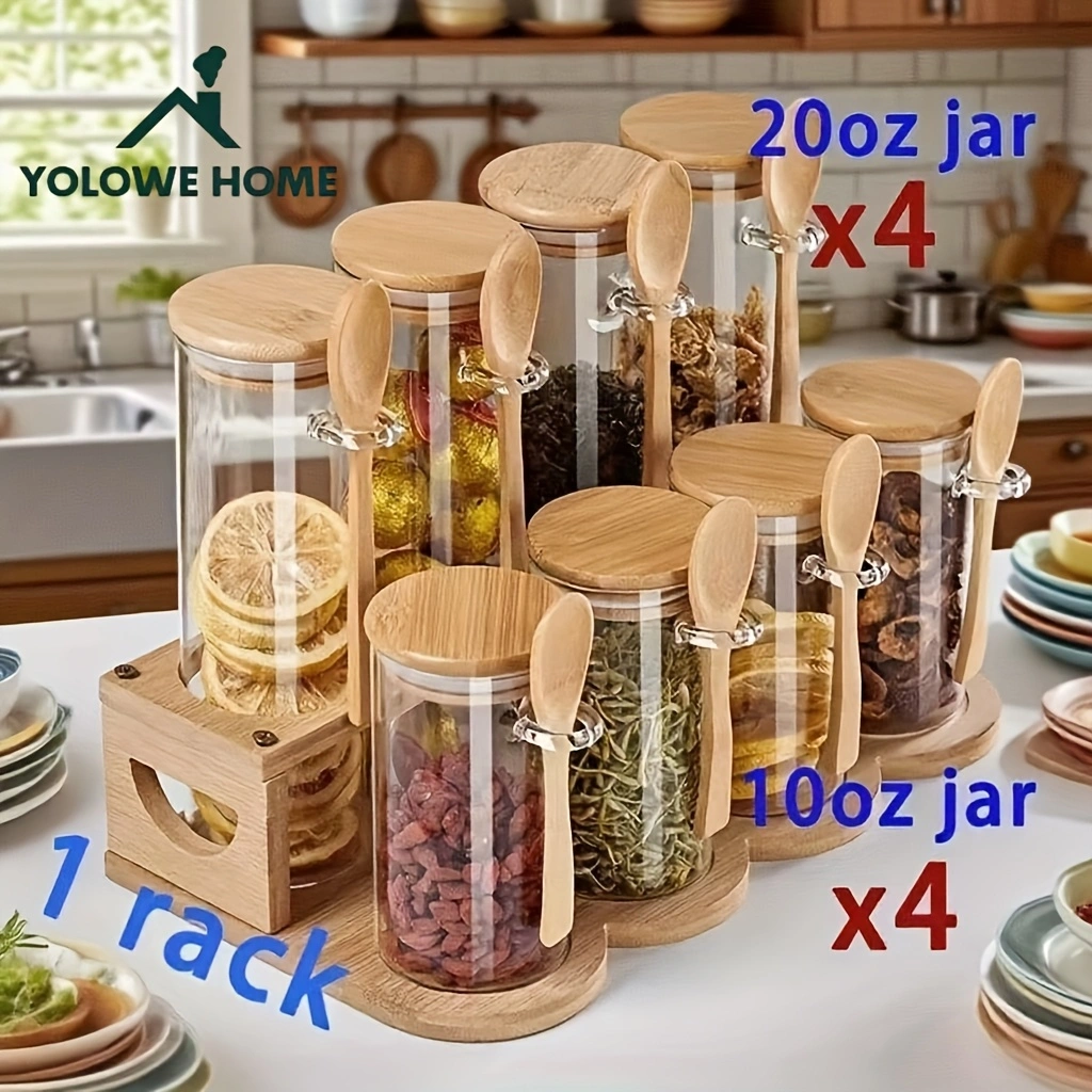 8-Piece Glass Storage Containe – Spice Jar Labels Bewertung und Preis