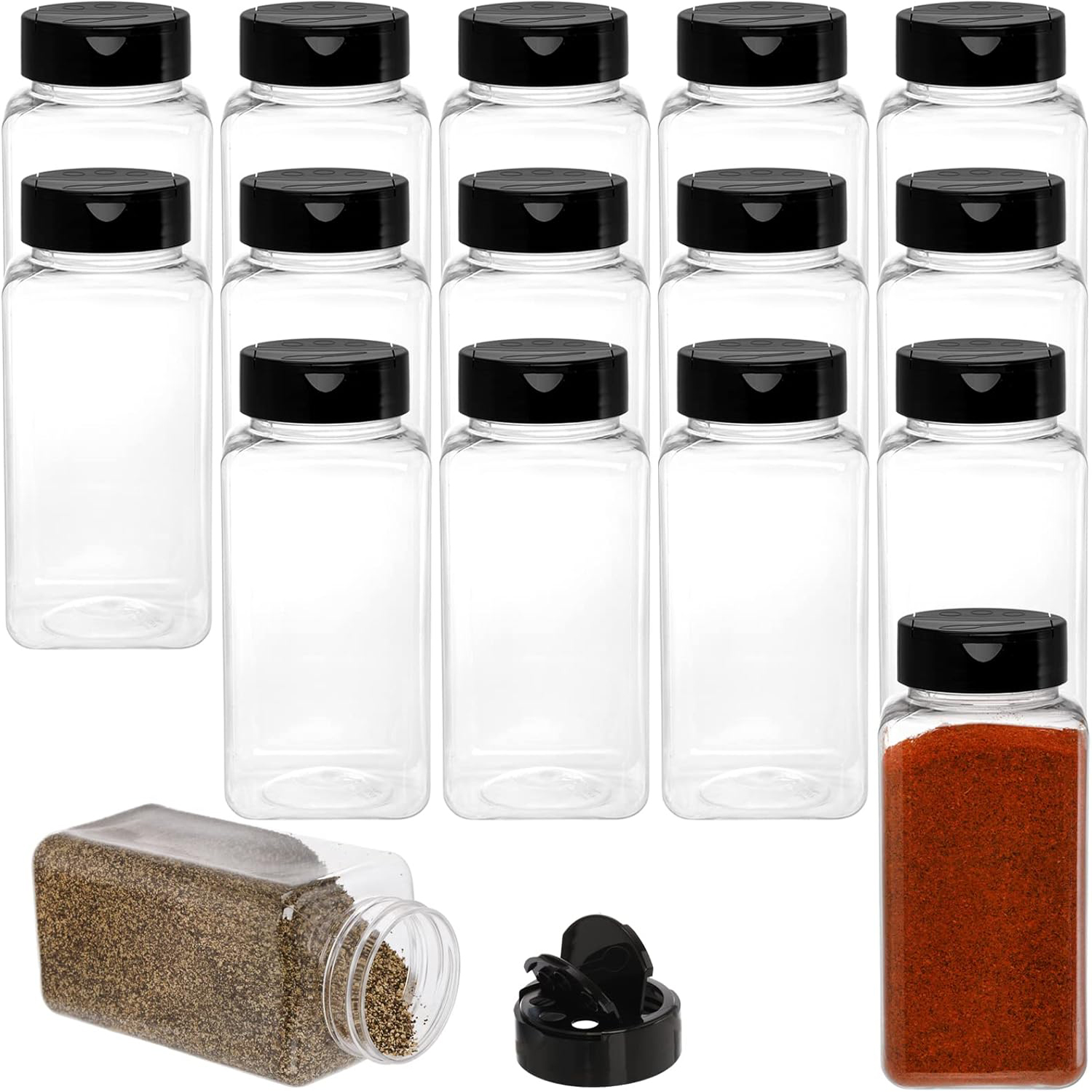 Square Large Plastic Spice Jar – Spice Jar Labels Bewertung und Preis