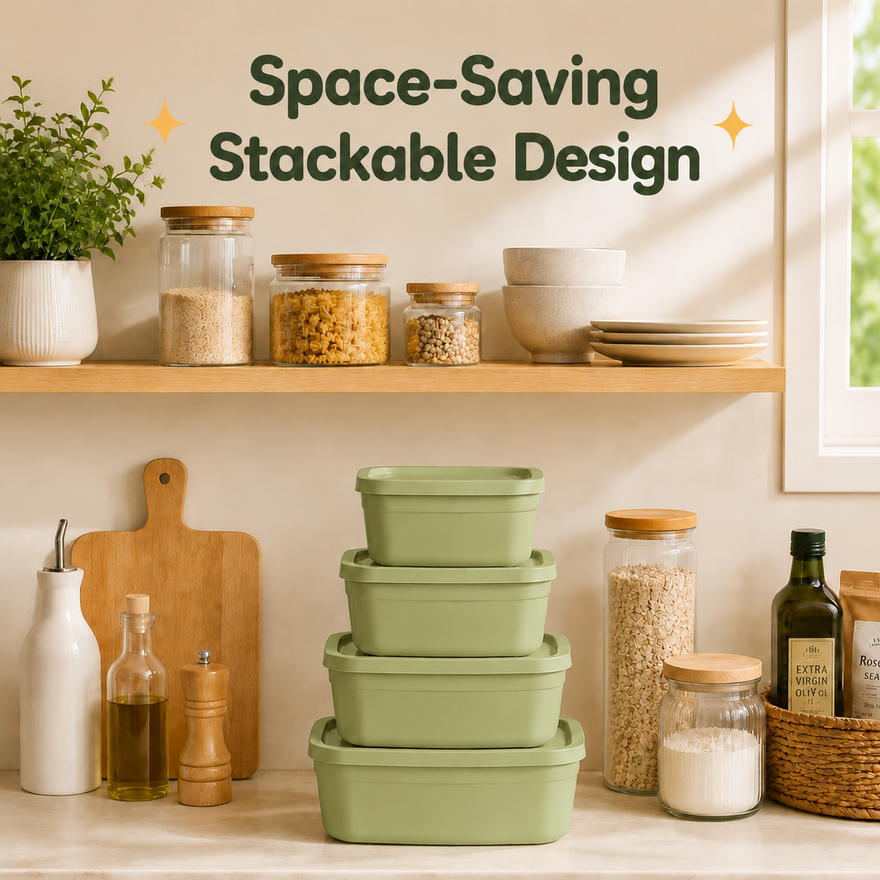 4Pcs Stackable Food Storage Co – Meal Prep Lunch Bewertung und Preis